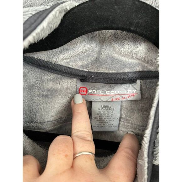 Free country xxl black hooded coat jacket with fleece - Picture 3 of 4